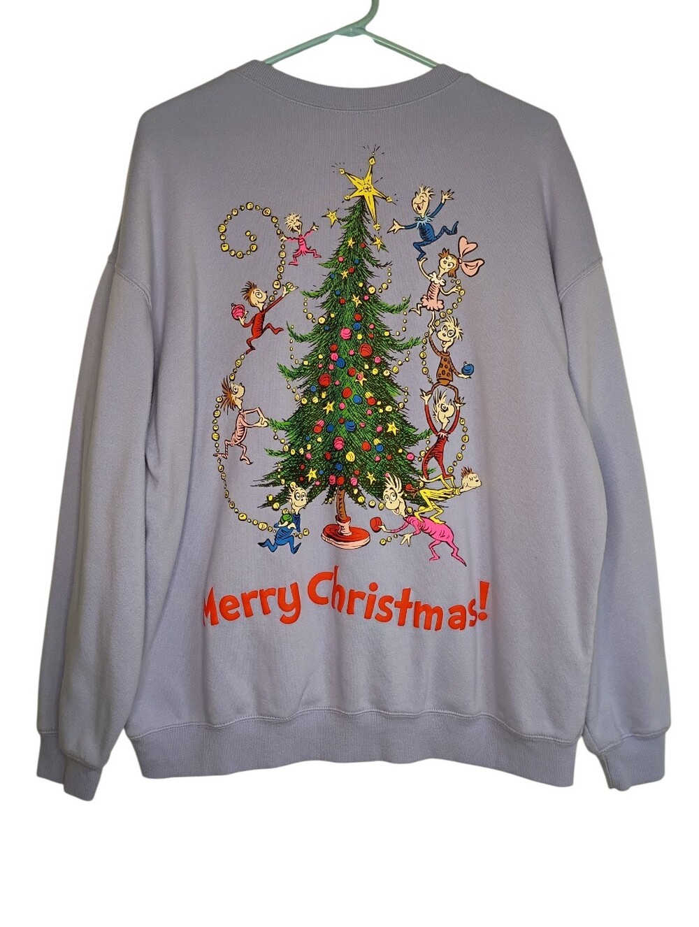 Dr. Seuss Grinch Sweatshirt Sz XXL Women's Purple Crew Neck Christmas Holidays - Picture 3 of 7